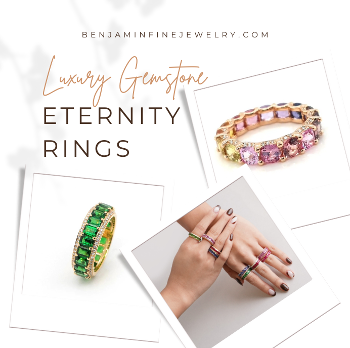 Luxury gemstone eternity rings