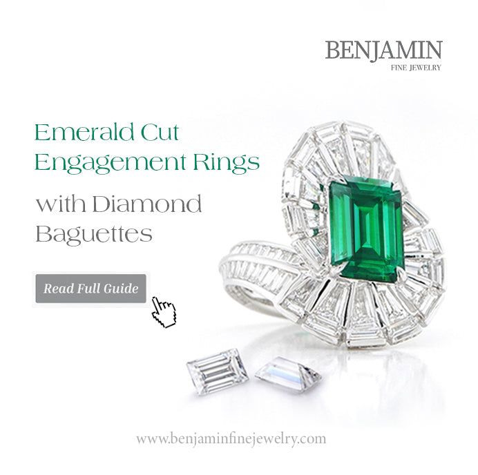 emerald cut engagement rings with baguettes