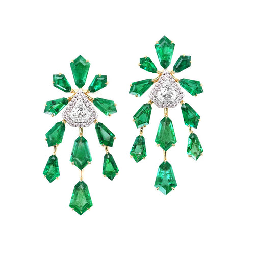 8.83 cts Emerald with Diamond Earrings