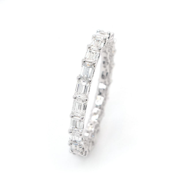 2.11 cts White Emerald-cut Diamond Eternity Ring