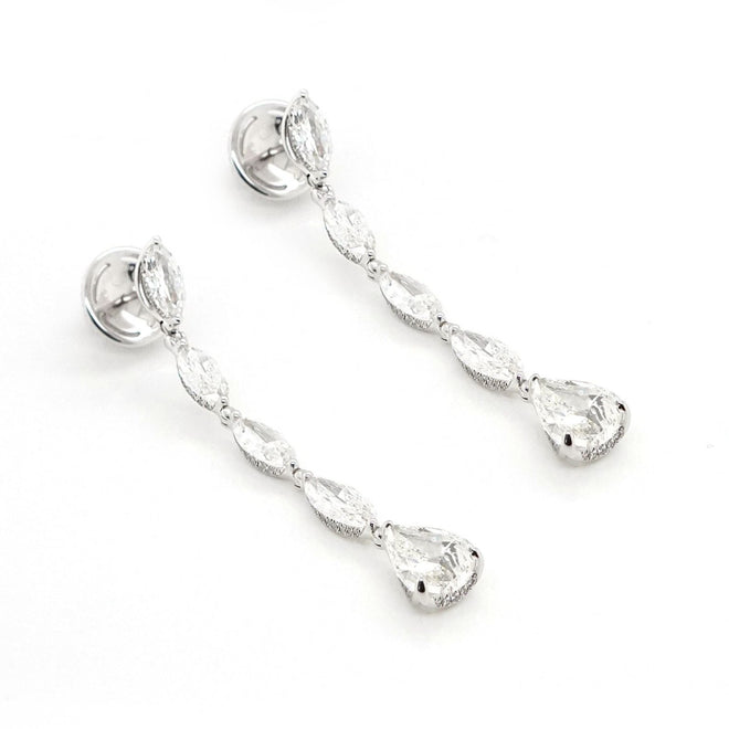 12.26 cts Pear Shape Diamond Earrings