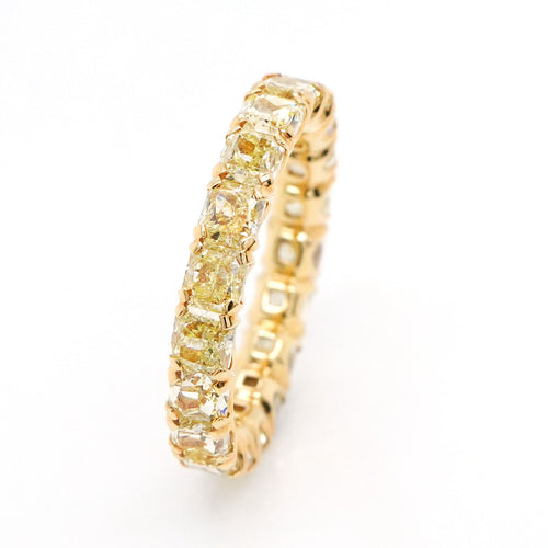 6.31 cts Fancy Brown Cushion Diamond Eternity Ring