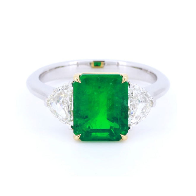 2.291 cts Colombian Emerald with Diamond Ring