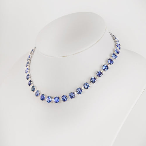 93.33 cts Blue Sapphire with Diamond Necklace (ENQUIRE)