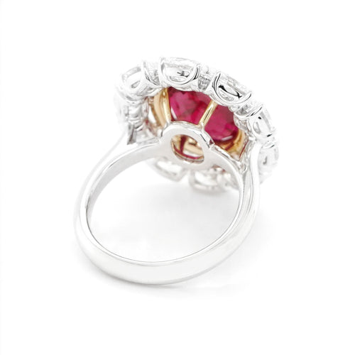 4.013 / 3.22 cts Ruby with Diamond Ring