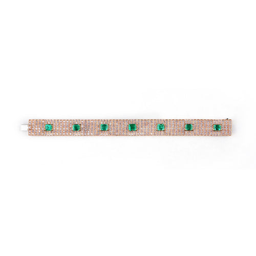 8.00 / 6.94 cts Emerald with Pink Diamond Bracelet (ENQUIRE)