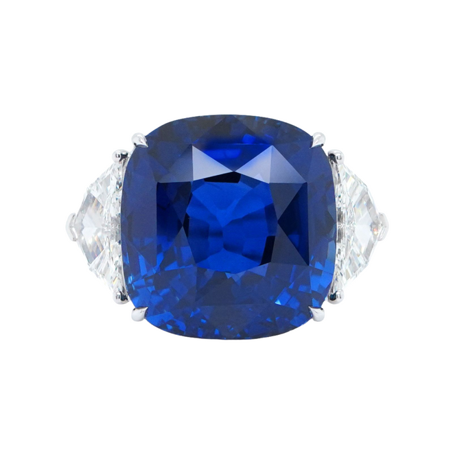 29.732 cts Blue Sapphire with Diamond Ring (ENQUIRE)