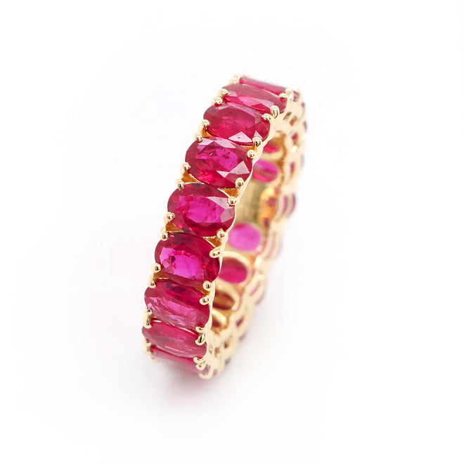 5.17 cts Oval Ruby Eternity Ring