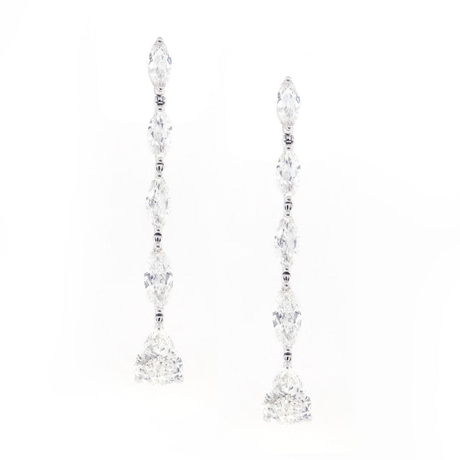 12.26 cts Pear Shape Diamond Earrings