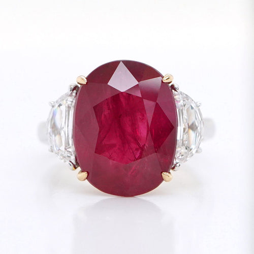 9.01 cts Ruby with Diamond Ring