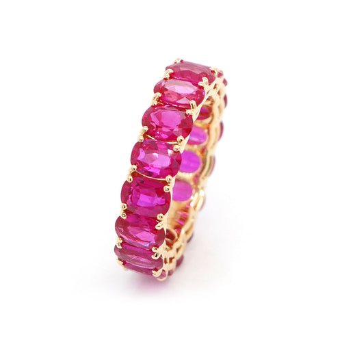 7.17 cts Oval Ruby Eternity Ring