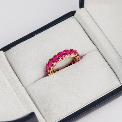 7.17 cts Oval Ruby Eternity Ring