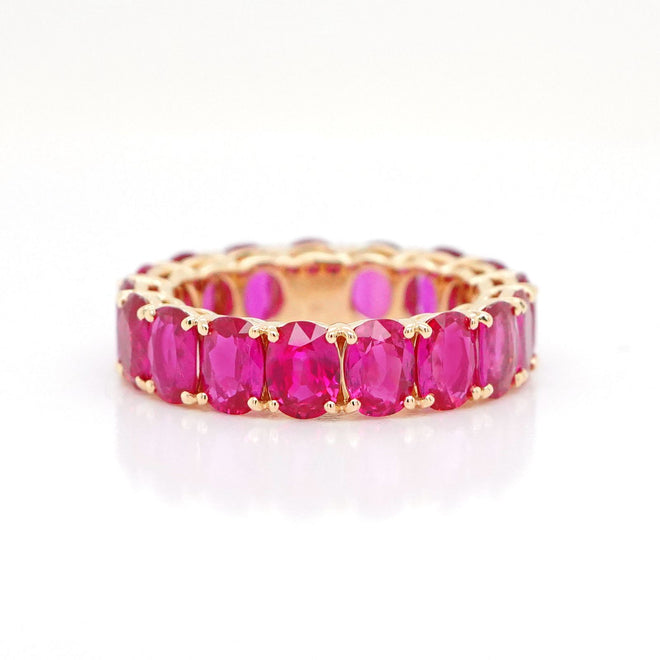 7.17 cts Oval Ruby Eternity Ring