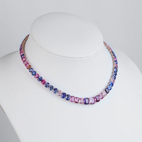 97.19 cts Fancy Cushion Sapphire Necklace (ENQUIRE)