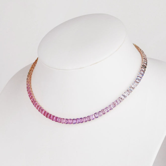 70.62 cts Unheated Fancy Sapphire Tennis Necklace (ENQUIRE)