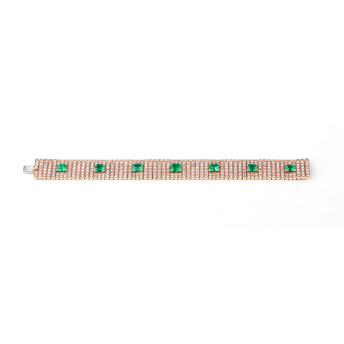 8.00 / 6.94 cts Emerald with Pink Diamond Bracelet