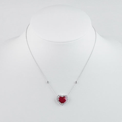 8.07 cts Heart Shape Ruby Necklace