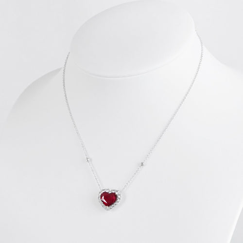 8.07 cts Heart Shape Ruby Necklace