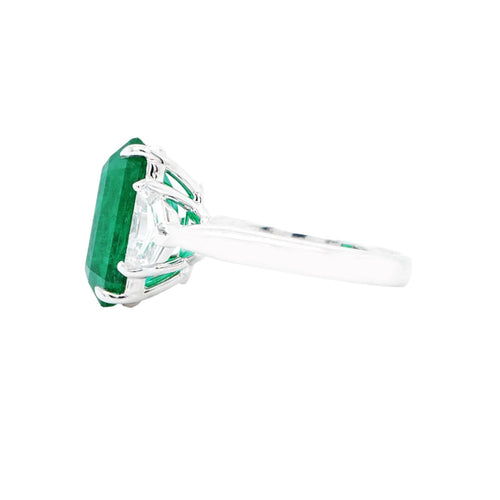 6.72 cts Octagon Emerald with Diamond Ring (ENQUIRE)