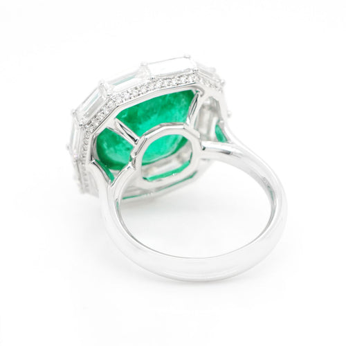 9.03 cts Colombian Emerald with Diamond Ring (ENQUIRE)