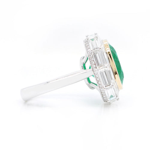 9.03 cts Colombian Emerald with Diamond Ring (ENQUIRE)