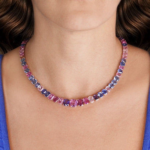 97.19 cts Fancy Cushion Sapphire Necklace (ENQUIRE)