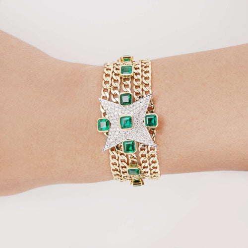 5.73 cts Emerald Chain Bracelet