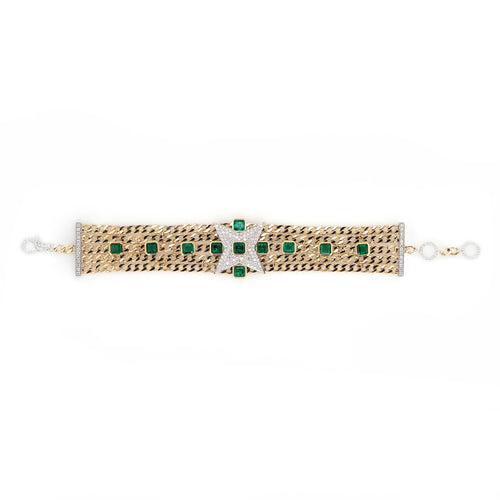  5.73 cts Emerald Chain Bracelet
