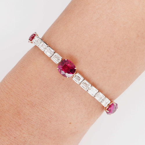 12.84 / 9.10 cts Ruby With Diamond  Bracelet (ENQUIRE)