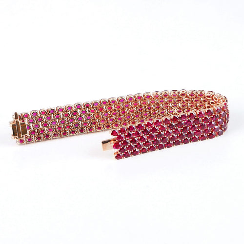 BR-24005_39.33 cts Oval Ruby Tennis Bracelet (ENQUIRE)