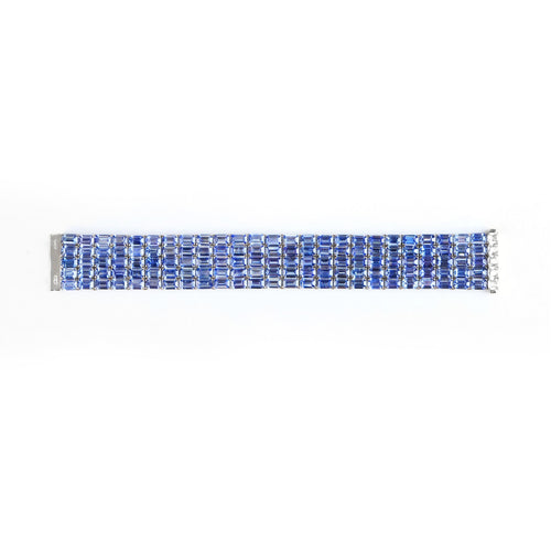 BS-24004-71.926 cts Octagon Blue Sapphire with Diamond Bracelet (ENQUIRE)