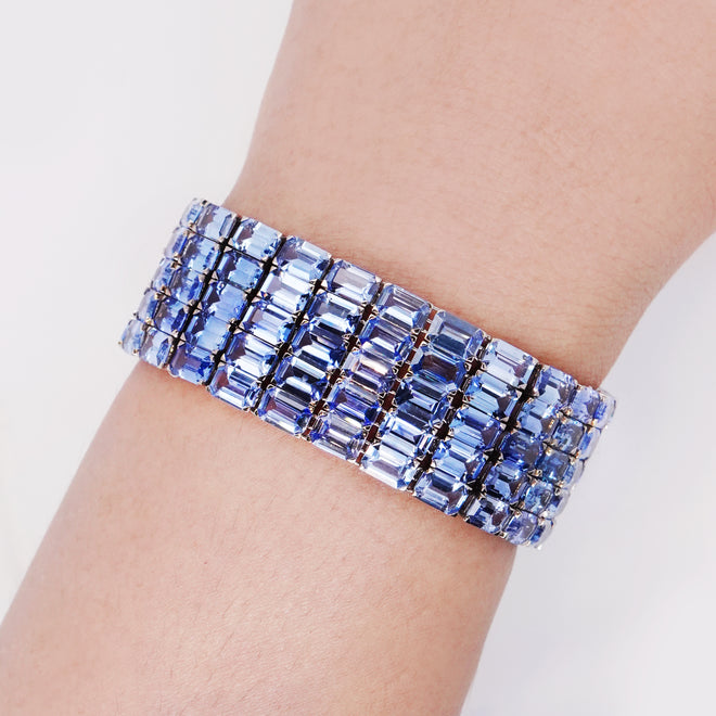 BS-24004-71.926 cts Octagon Blue Sapphire with Diamond Bracelet (ENQUIRE)