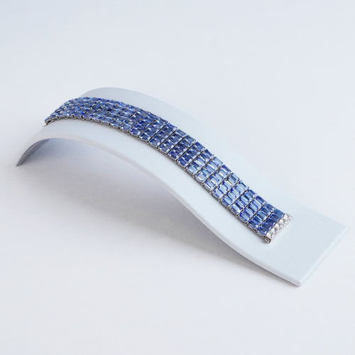 BS-24004-71.926 cts Octagon Blue Sapphire with Diamond Bracelet (ENQUIRE)