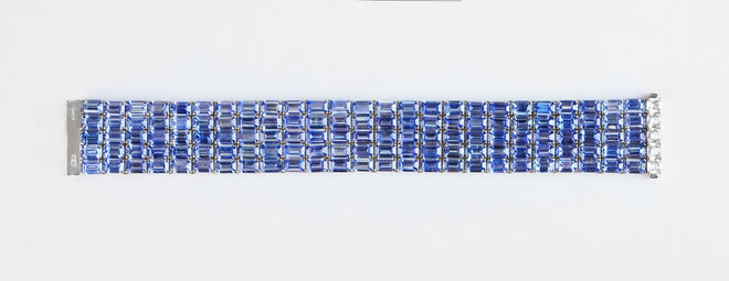 BS-24004-71.926 cts Octagon Blue Sapphire with Diamond Bracelet (ENQUIRE)