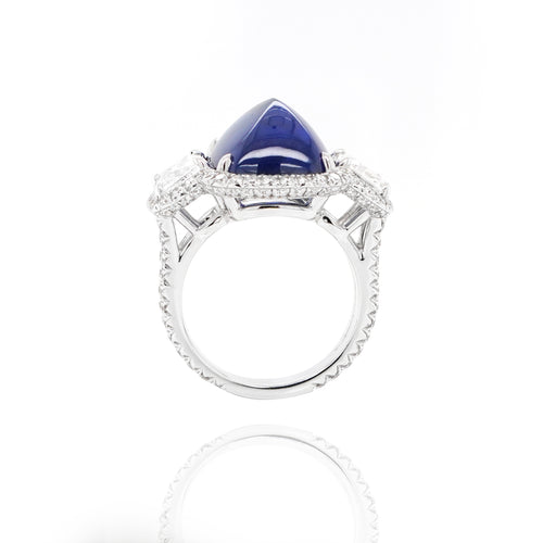 .22 cts Blue Sapphire with Diamond Ring