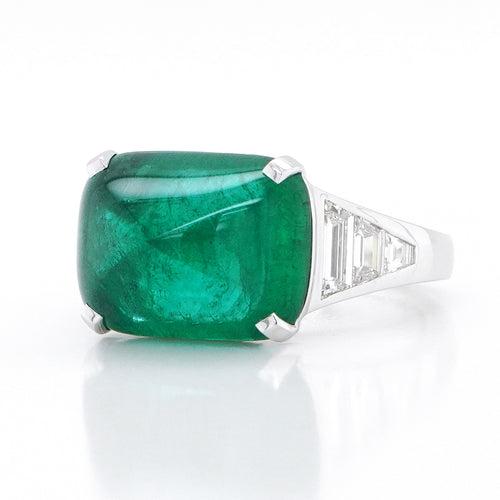  7.094 cts Emerald with Diamond Ring