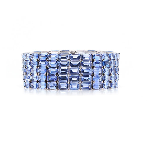 71.926 cts Octagon Blue Sapphire with Diamond Bracelet (ENQUIRE)