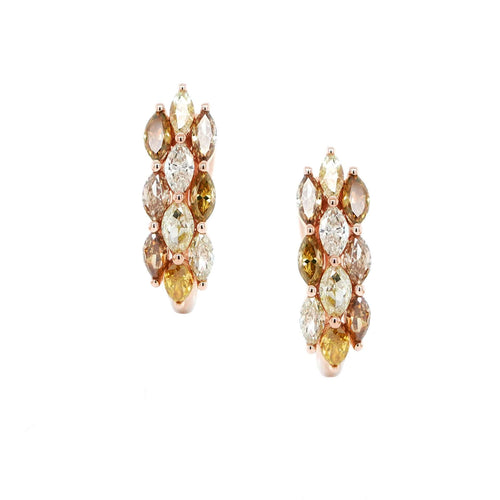  1.40 cts Fancy Brown Marquise Diamond Earrings