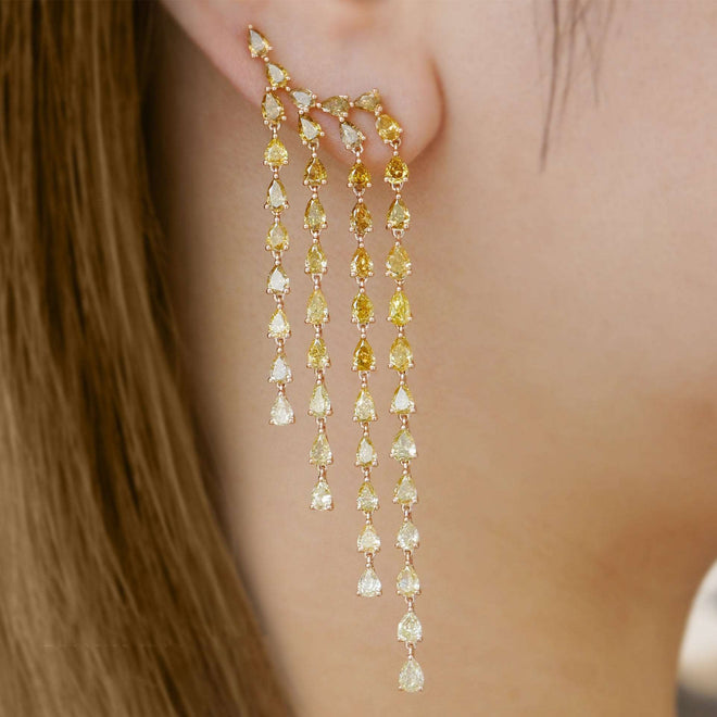 10.80 cts Pear Shape Fancy Brown Diamond Earrings