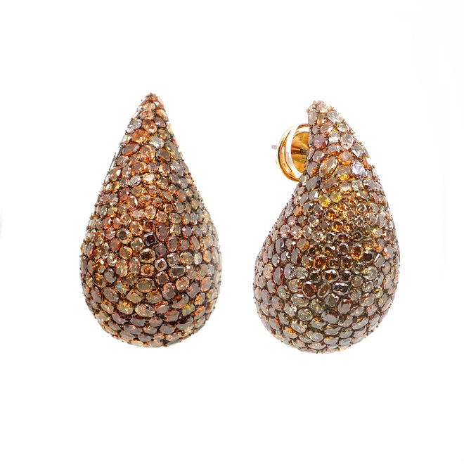 ED-25001-56.14 cts Fancy Brown Mixed Diamond Earrings