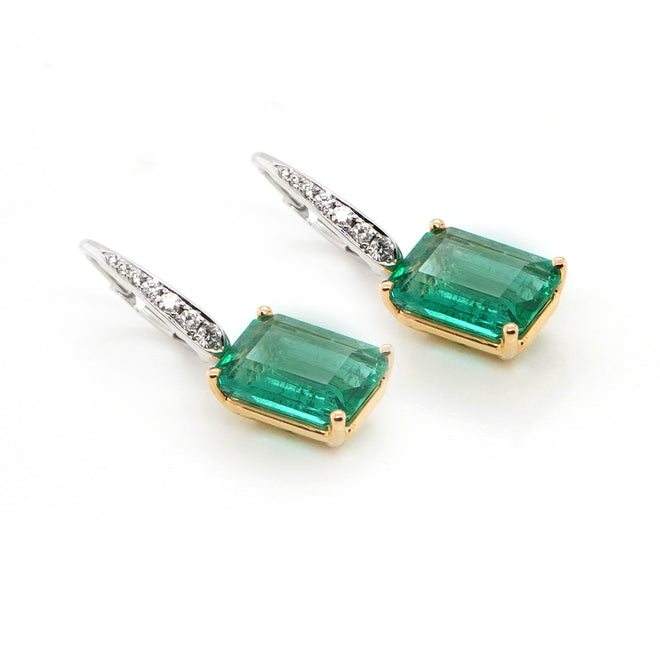 3.59 / 3.00 cts Minor Emerald Earrings