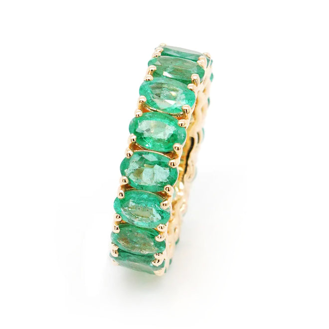 8.14 cts Oval Emerald Eternity Ring