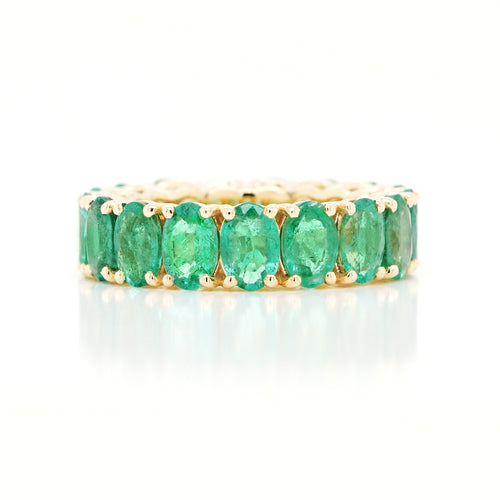 ETN-RE-23015-8.14 cts Oval Emerald Eternity Ring