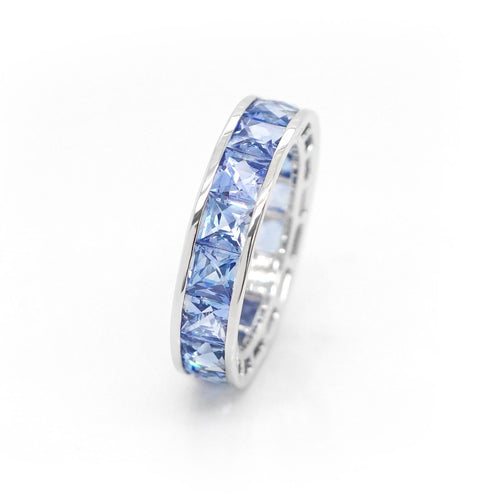 ETN-RS-25003-6.60 cts French Cut Blue Sapphire Eternity Ring