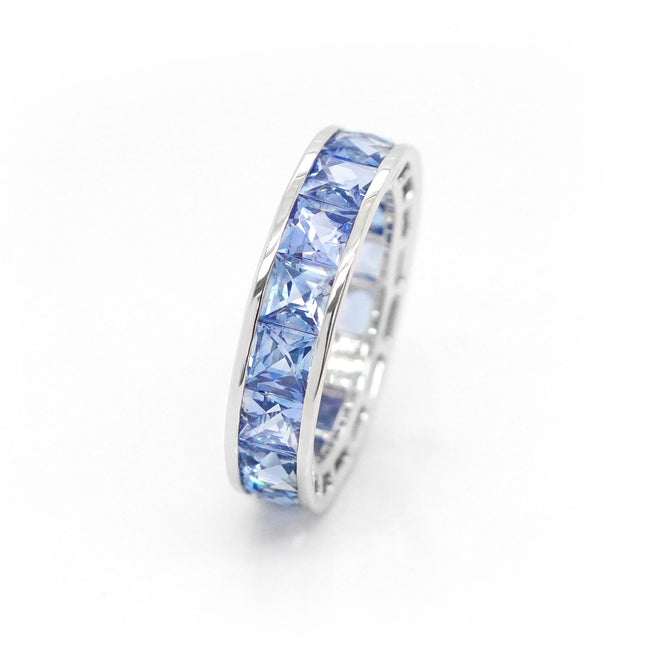 ETN-RS-25003-6.60 cts French Cut Blue Sapphire Eternity Ring