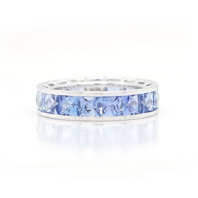 ETN-RS-25003-6.60 cts French Cut Blue Sapphire Eternity Ring