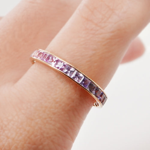 2.60 cts Fancy Pink Princess Sapphire Eternity Ring