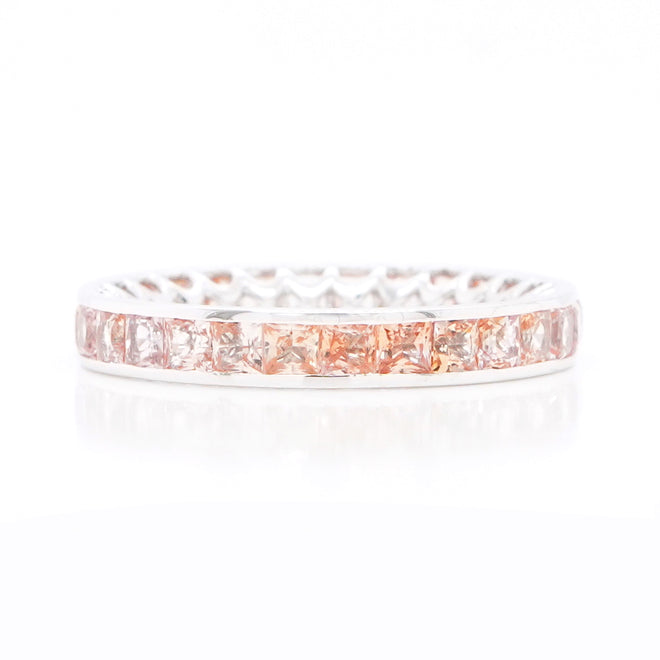 3.01 cts Fancy Pink Princess Sapphire Eternity Ring