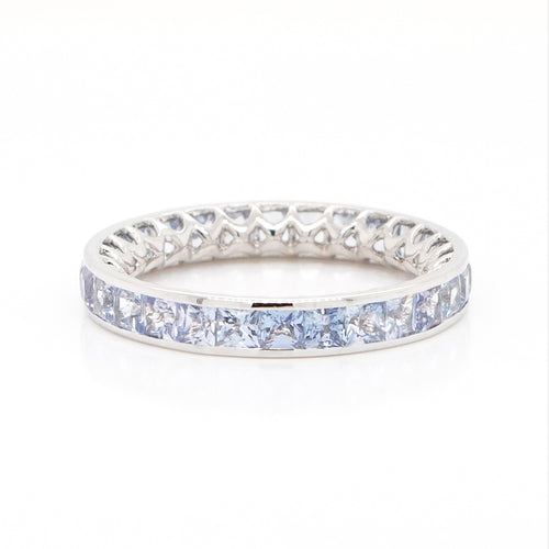 3.01 cts Blue Princess Sapphire Eternity Ring