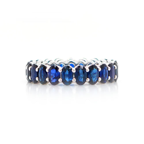 ETN RS-23064-6.50 cts Oval Blue Sapphire Eternity Ring